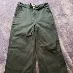 Everlane wide leg cropped black pants, size 6